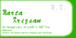 marta krizsan business card